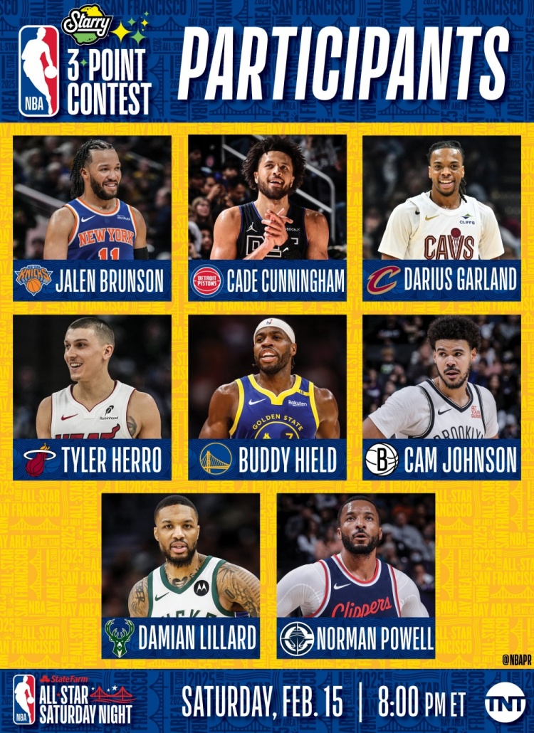  NBA全明星三分大賽名單：利拉德沖擊三連冠 希爾德、康寧漢姆在列