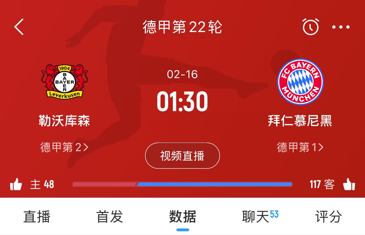  下輪決定冠軍？拜仁下場(chǎng)德甲將客戰(zhàn)勒沃庫(kù)森，若取勝將11分領(lǐng)跑