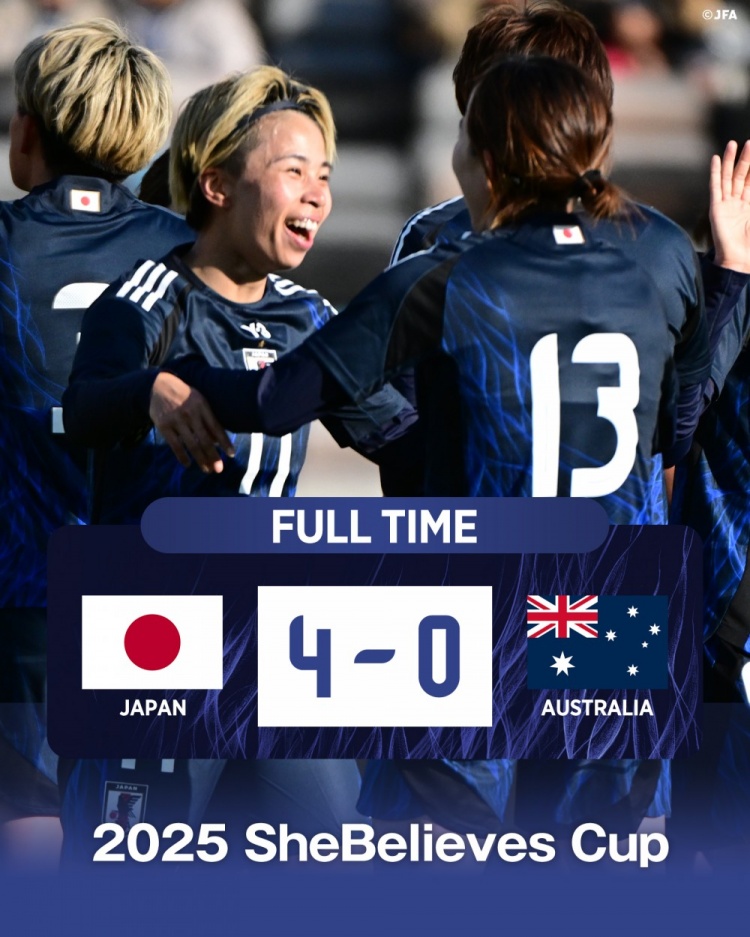  熱身賽日本女足4-0澳大利亞女足，田中美南2射1傳&長谷川唯任隊長
