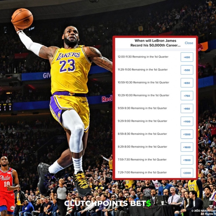  僅差1分！詹姆斯今日何時破五萬分賠率：開場30秒內(nèi)最被看好