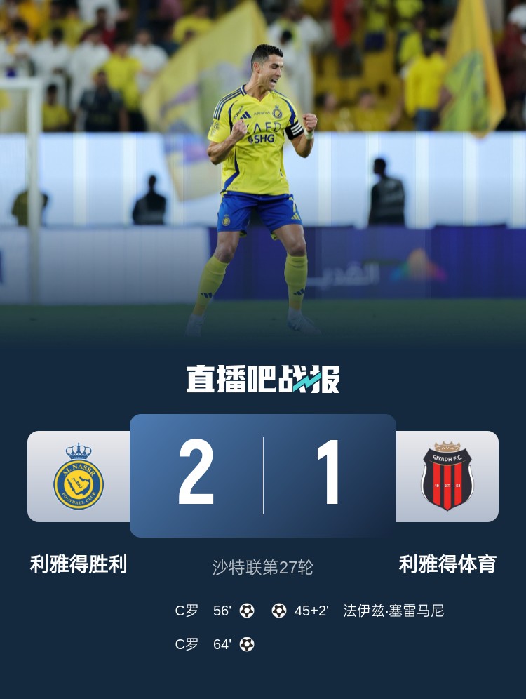  利雅得勝利達成沙特職業(yè)聯(lián)賽900球里程碑，僅少于新月